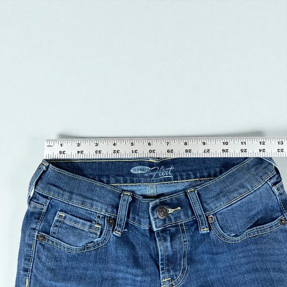 Old Navy The Flirt Skinny Leg Jeans Womens 0 Dark Blue Denim Wash Stretch Reg - Picture 4 of 7